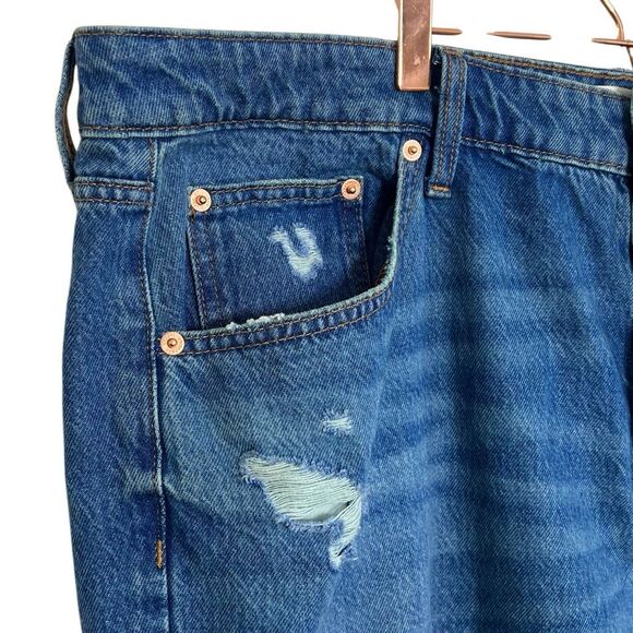 Universal Thread NWOT Mid Rise 90s Button Fly Distressed Baggy Jeans Blue Sz 18 - Picture 4 of 9